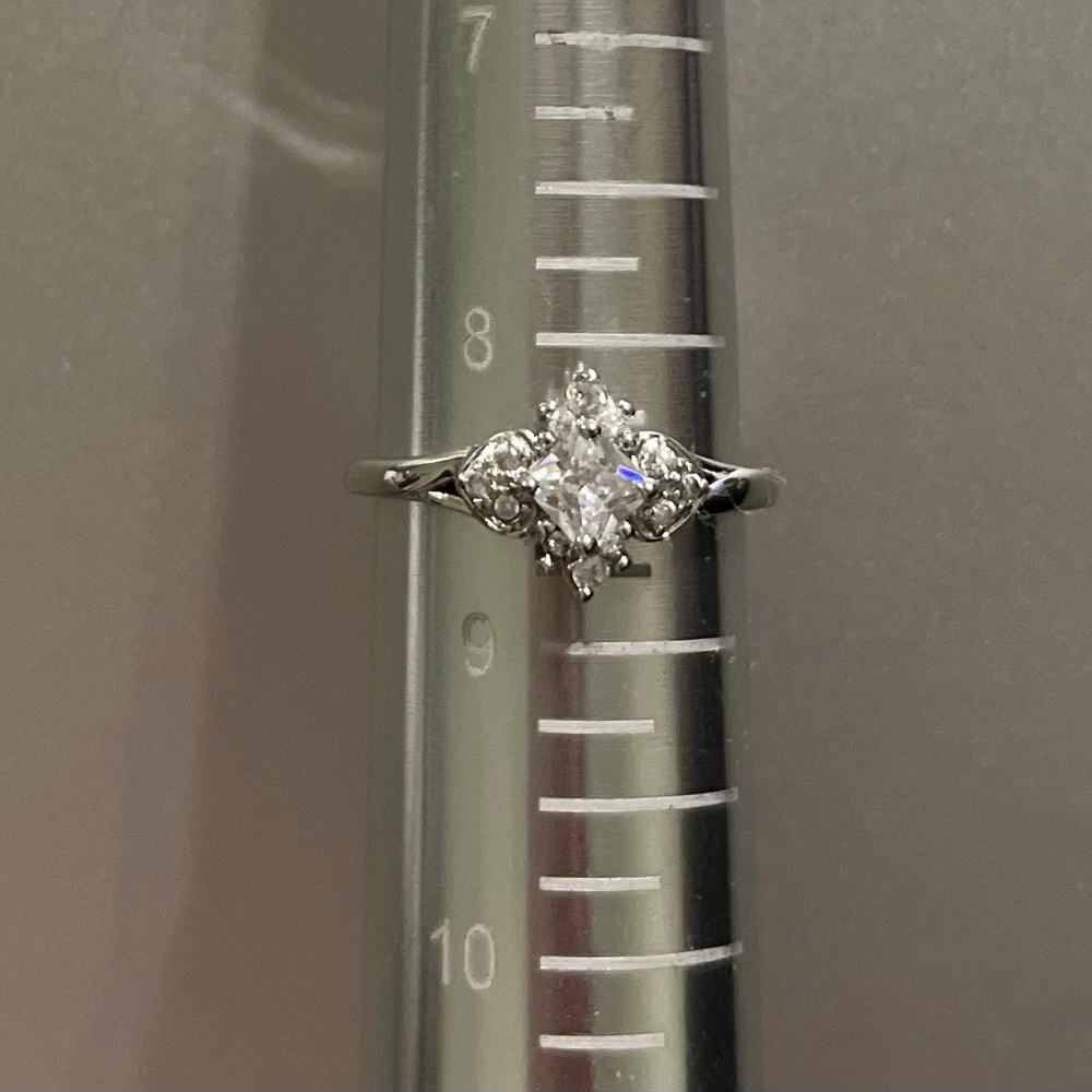Square Cut Crystal Ring